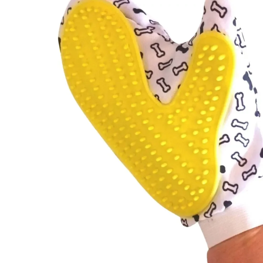 Pet Fur Grooming GLOVE BRUSH‎ Mitt for Dogs Cats Rabbits Soothing Comfort